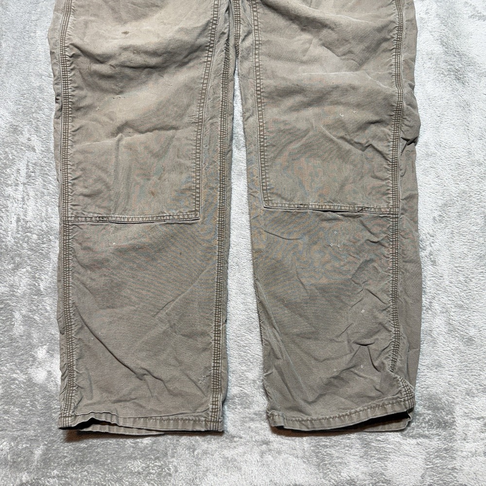 Carhartt B195 LBR Double Knee Canvas Carpenter Work Pants Brown Distressed 36x35 - Picture 9 of 16